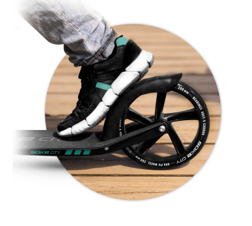 Самокат Soke City 1590 чорно-бірюзовий