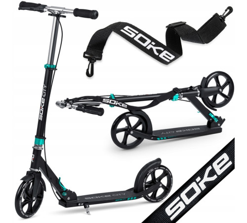 Самокат Soke City 1590 чорно-бірюзовий