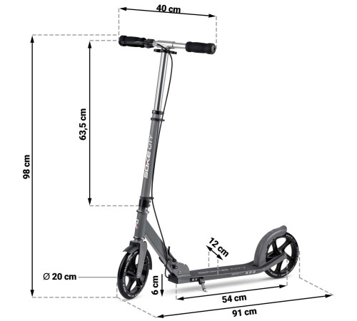 Самокат Soke City 1612 сірий