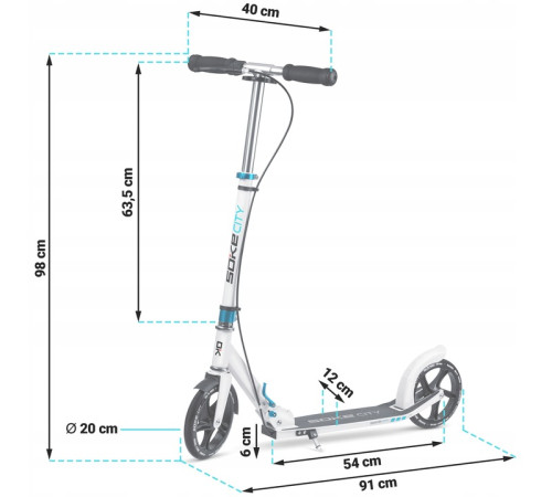 Самокат Soke City 1606 білий