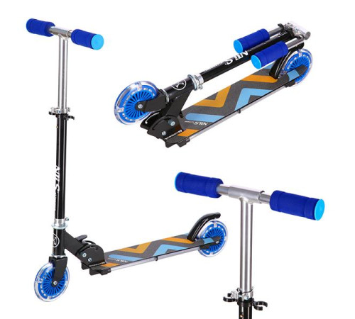 Самокат складний Nils Extreme HD025, чорно-синій