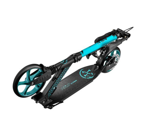 Самокат складний Nils Extreme HM124T, чорно-блакитний