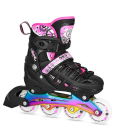 Роликові ковзани 4в1 NILS EXTREME NH10905 розмір S 31-34, чорно-рожеві