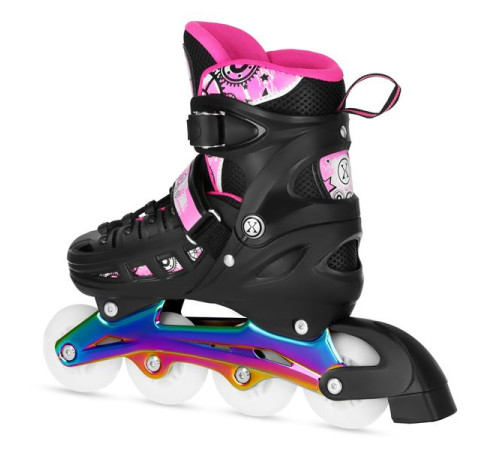 Роликові ковзани 4в1 NILS EXTREME NH10905 розмір S 31-34, чорно-рожеві