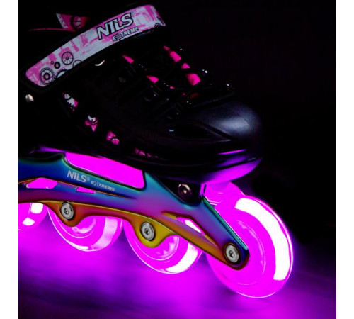 Роликові ковзани 4в1 NILS EXTREME NH10905 розмір L 39-42, чорно-рожеві