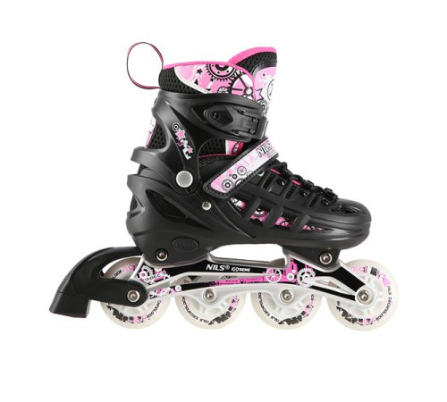 Роликові ковзани 4в1 NILS EXTREME NH10905 розмір L 39-42, чорно-рожеві
