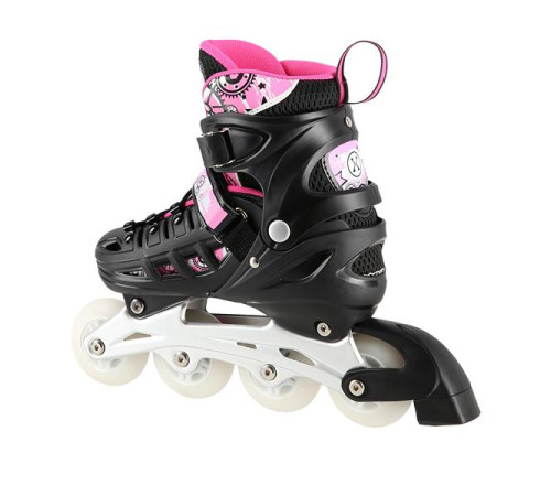 Роликові ковзани 4в1 NILS EXTREME NH10905 розмір M 35-38, чорно-рожеві