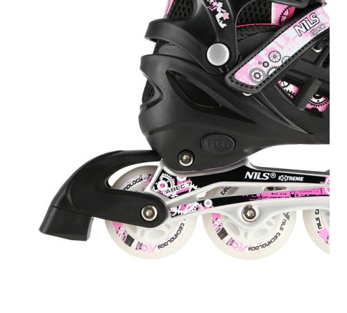Роликові ковзани 4в1 NILS EXTREME NH10905 розмір M 35-38, чорно-рожеві