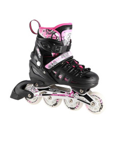Роликові ковзани 4в1 NILS EXTREME NH10905 розмір S 31-34, чорно-рожеві