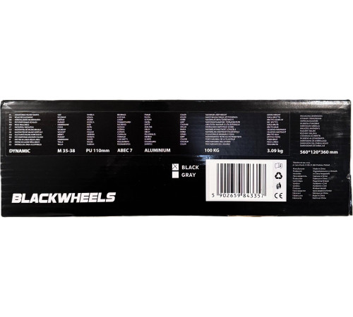 Роликові ковзани Blackwheels Dynamic M - розмір 35-38, чорні Роликові ковзани Blackwheels Dynamic M - розмір 35-38, чорні