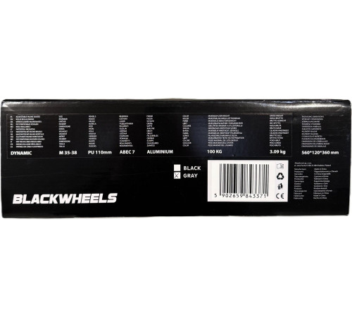 Роликові ковзани Blackwheels Dynamic M - розмір 35-38, сірі Роликові ковзани Blackwheels Dynamic M - розмір 35-38, сірі