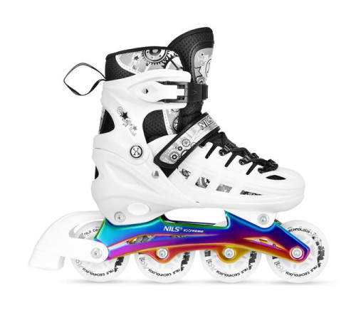 Роликові ковзани 4в1 NILS EXTREME NH10905 розмір S 31-34, чорно-білі