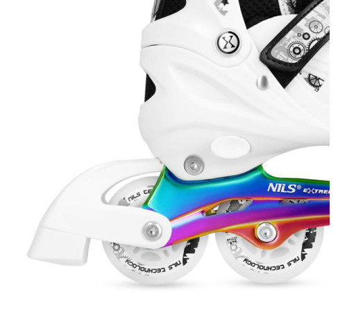 Роликові ковзани 4в1 NILS EXTREME NH10905 розмір S 31-34, чорно-білі