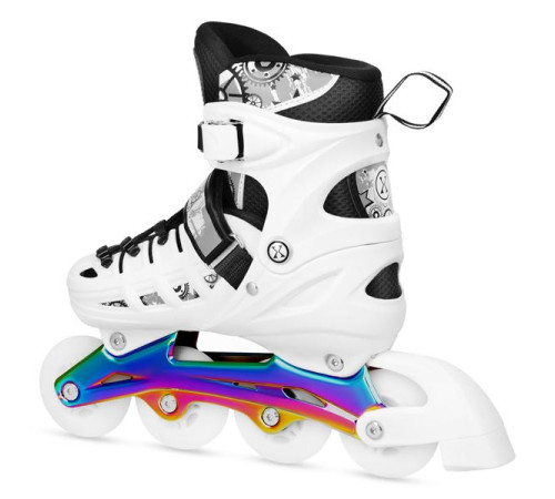 Роликові ковзани 4в1 NILS EXTREME NH10905 розмір M 35-38, чорно-білі