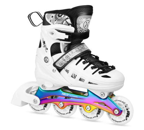 Роликові ковзани 4в1 NILS EXTREME NH10905 розмір L 39-42, чорно-білі