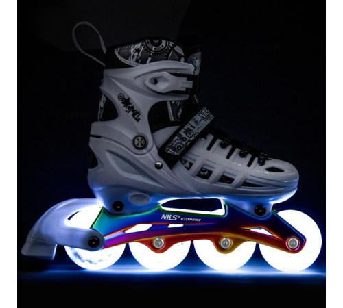 Роликові ковзани 4в1 NILS EXTREME NH10905 розмір L 39-42, чорно-білі