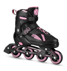 Роликові ковзани 2в1 NILS EXTREME NH382 розмір XS 28-31, чорно-рожеві