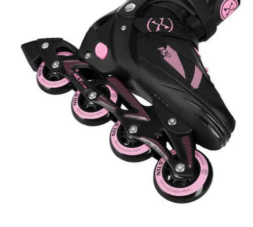Роликові ковзани 2в1 NILS EXTREME NH382 розмір XS 28-31, чорно-рожеві
