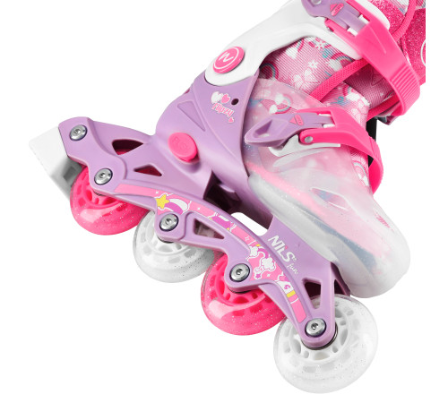 Роликові ковзани NILS FUN NJ1025 FLIPZY розмір S 31–34, рожеві