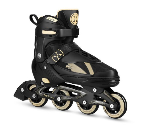 Роликові ковзани 2в1 NILS EXTREME NH382 розмір M 36-39, чорно-золотисті