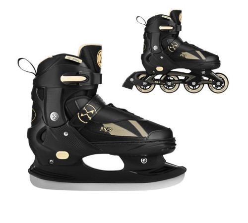 Роликові ковзани 2в1 NILS EXTREME NH382 розмір L 40-43, чорно-золотисті