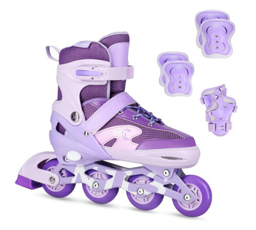 Роликові ковзани з комплектом захисту NILS EXTREME Moonbeam NA0189 розмір L 39-42, фіолетові