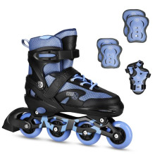 Роликові ковзани з комплектом захисту NILS EXTREME Moonbeam NA0189 розмір S 31-34, чорно-сині