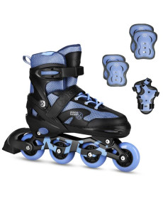 Роликові ковзани з комплектом захисту NILS EXTREME Moonbeam NA0189 розмір S 31-34, чорно-сині