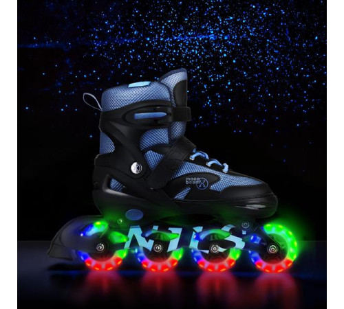 Роликові ковзани з комплектом захисту NILS EXTREME Moonbeam NA0189 розмір S 31-34, чорно-сині