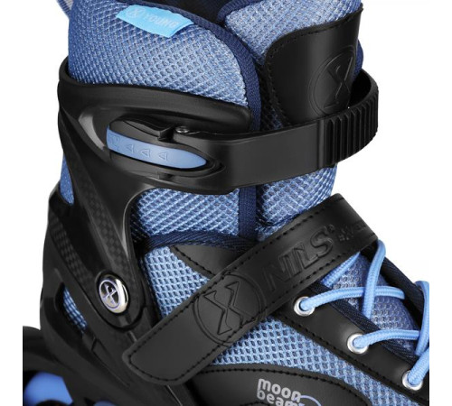 Роликові ковзани з комплектом захисту NILS EXTREME Moonbeam NA0189 розмір M 35-38, чорно-сині