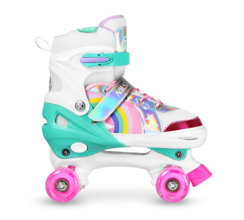 NQ0187 LED ROLLER SKATES RAINBOW SIZE. L(39-41) NILS EXTREME