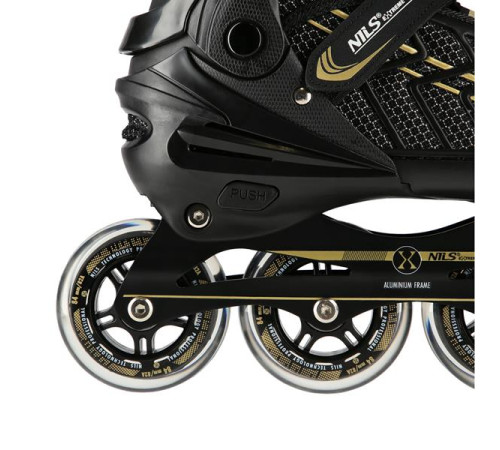Роликові ковзани NILS EXTREME NA1128 розмір L 39-42, чорно-золотисті