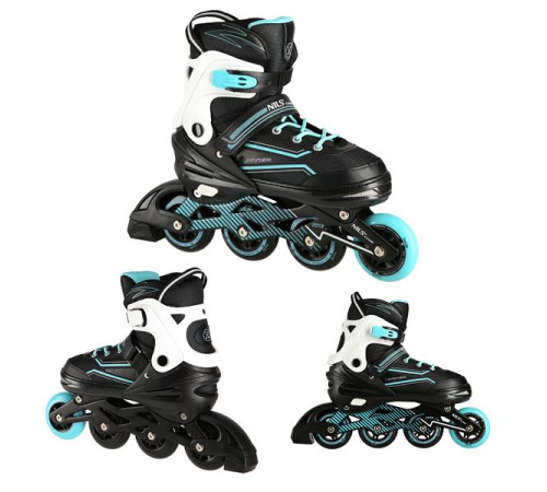 Роликові ковзани NILS EXTREME NA1169A розмір M 35-38, чорно-блакитні