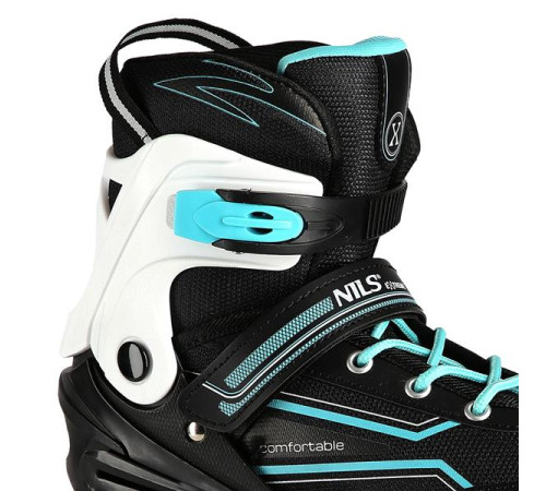 Роликові ковзани NILS EXTREME NA1169A розмір M 35-38, чорно-блакитні