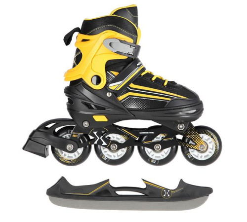 Роликові ковзани 2в1 NILS EXTREME NH18190 розмір M 34-38, чорно-жовті