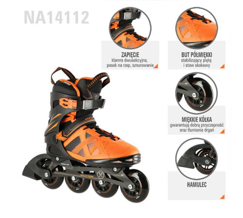 Роликові ковзани NILS EXTREME NA14112 розм.41 чорно-помаранчевий Роликові ковзани NILS EXTREME NA14112 розм.41 чорно-помаранчевий