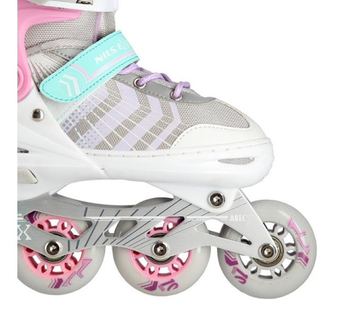 Роликові ковзани 4в1 NILS EXTREME NH18192 розмір S 29-33, біло-рожевий