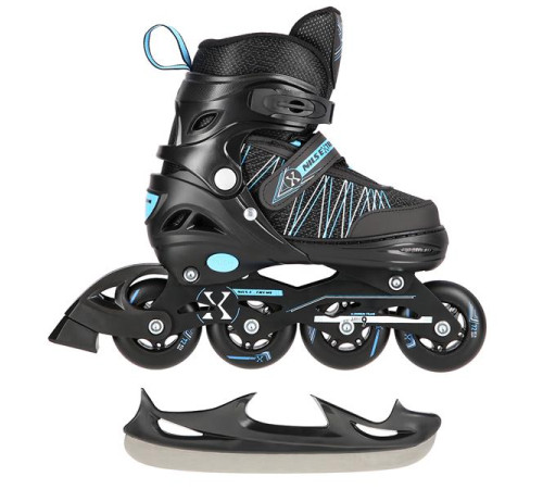 Роликові ковзани 2в1 NILS EXTREME NH11912A розмір S 31-34, чорно-блакитні
