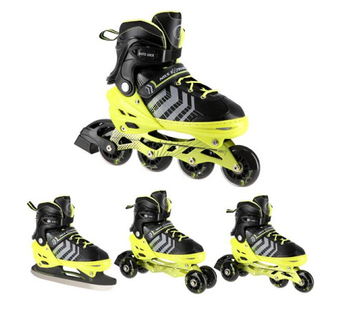 Роликові ковзани 4в1 NILS EXTREME NH18192 розмір L 39-43, чорно-жовті