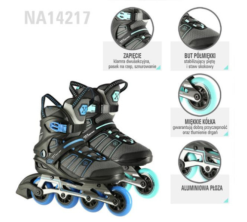 Роликові ковзани NILS EXTREME NA14217 розмір 43 чорно-синій Роликові ковзани NILS EXTREME NA14217 розмір 43 чорно-синій