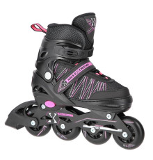 Роликові ковзани 2в1 NILS EXTREME NH11912A розмір S 31-34, чорно-рожеві
