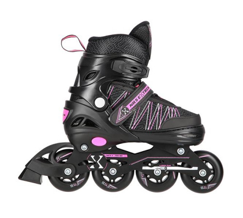 Роликові ковзани 2в1 NILS EXTREME NH11912A розмір S 31-34, чорно-рожеві