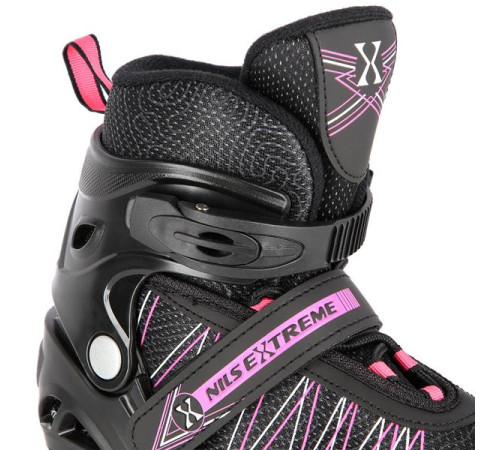 Роликові ковзани 2в1 NILS EXTREME NH11912A розмір S 31-34, чорно-рожеві