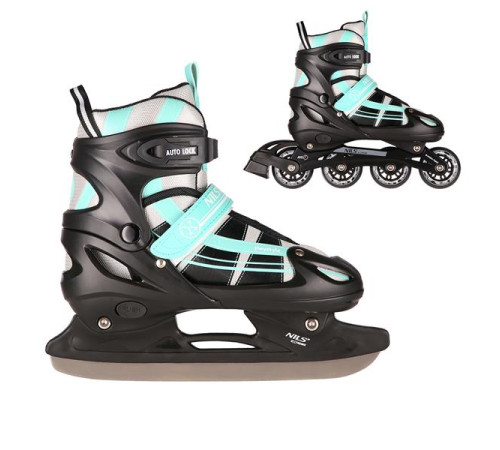 Роликові ковзани 2в1 NILS EXTREME NH18366A розмір M 35-38, чорно-зелені