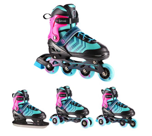 Роликові ковзани 4в1 NILS EXTREME NH18192A розмір M 34-38, різнокольорові