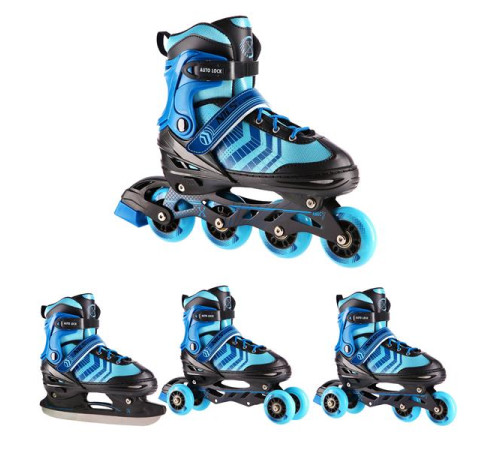 Роликові ковзани 4в1 NILS EXTREME NH18192A розмір M 34-38, чорно-сині