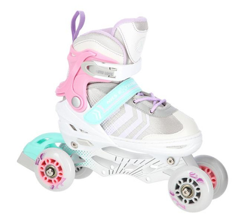 Роликові ковзани 4в1 NILS EXTREME NH18192 розмір M 34-38, біло-рожеві