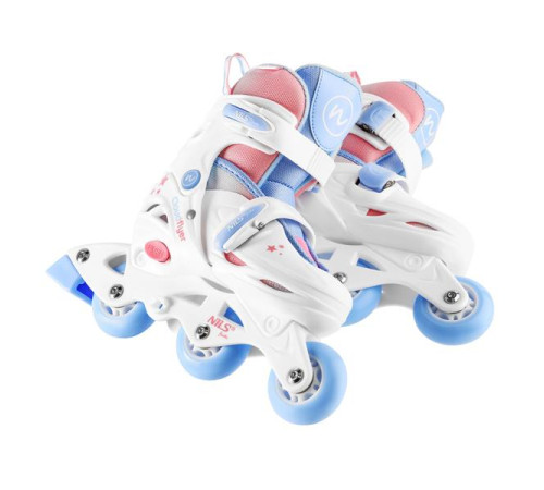 Роликові ковзани 3в1 NILS FUN NJ1190 розмір XS 26-29, біло-блакитні