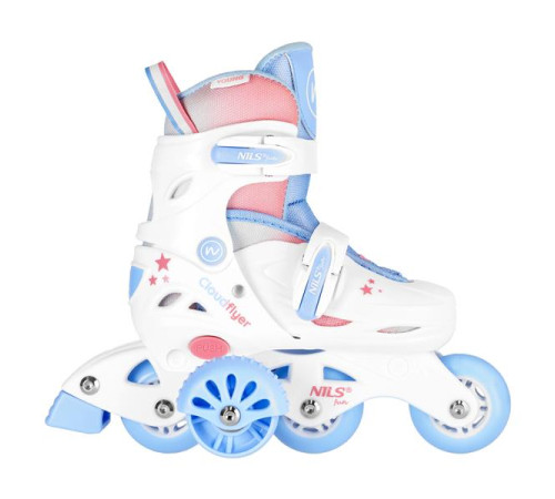 Роликові ковзани 3в1 NILS FUN NJ1190 розмір XS 26-29, біло-блакитні