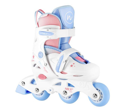 Роликові ковзани NILS FUN NJ1190 розмір S 30-33, біло-блакитні